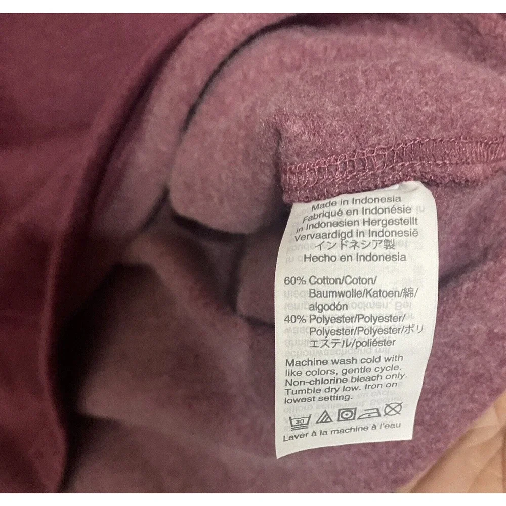 J.Crew Authentic‎ Fleece Mens Sz L Burgundy 1/4 Button Long Sleeve Athleisure
